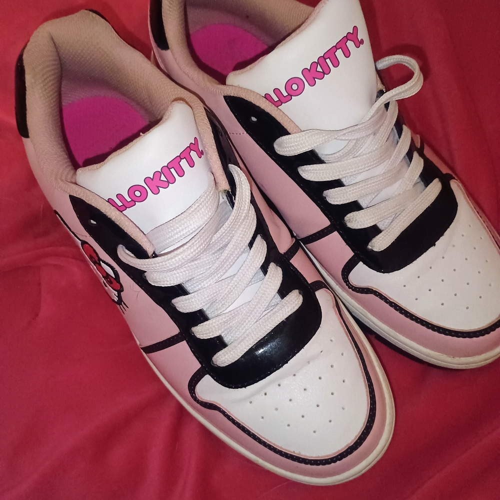 Hello Kitty Pink and Black Women's Sneakers